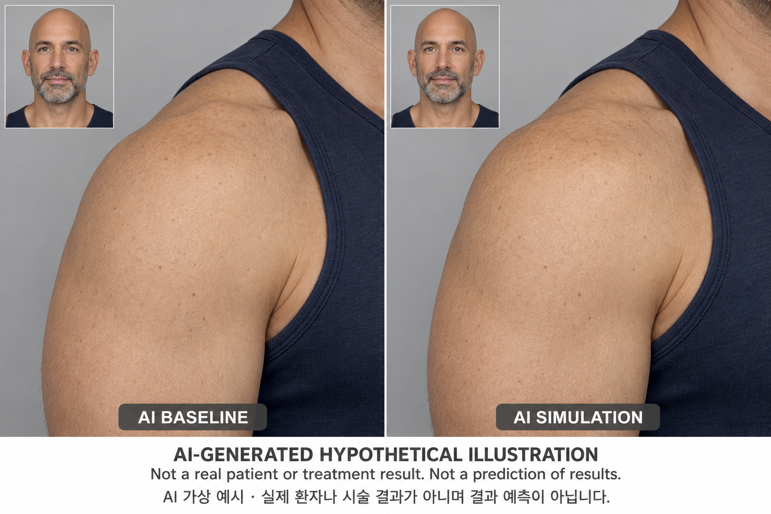 Fictional AI illustration; not an actual patient, result or prediction — Shoulder & Body Filler