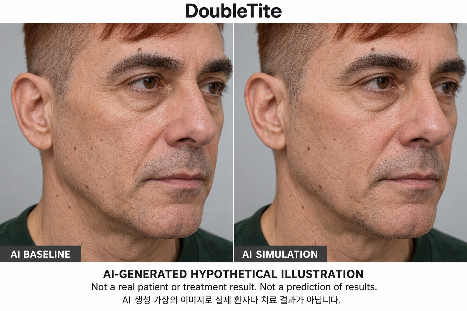 Fictional AI illustration; not an actual patient, result or prediction — DoubleTite