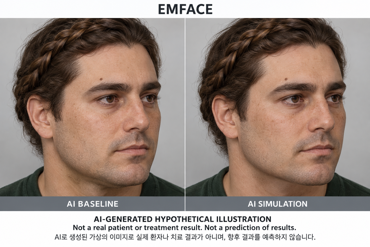 Fictional AI illustration; not an actual patient, result or prediction — EMFACE