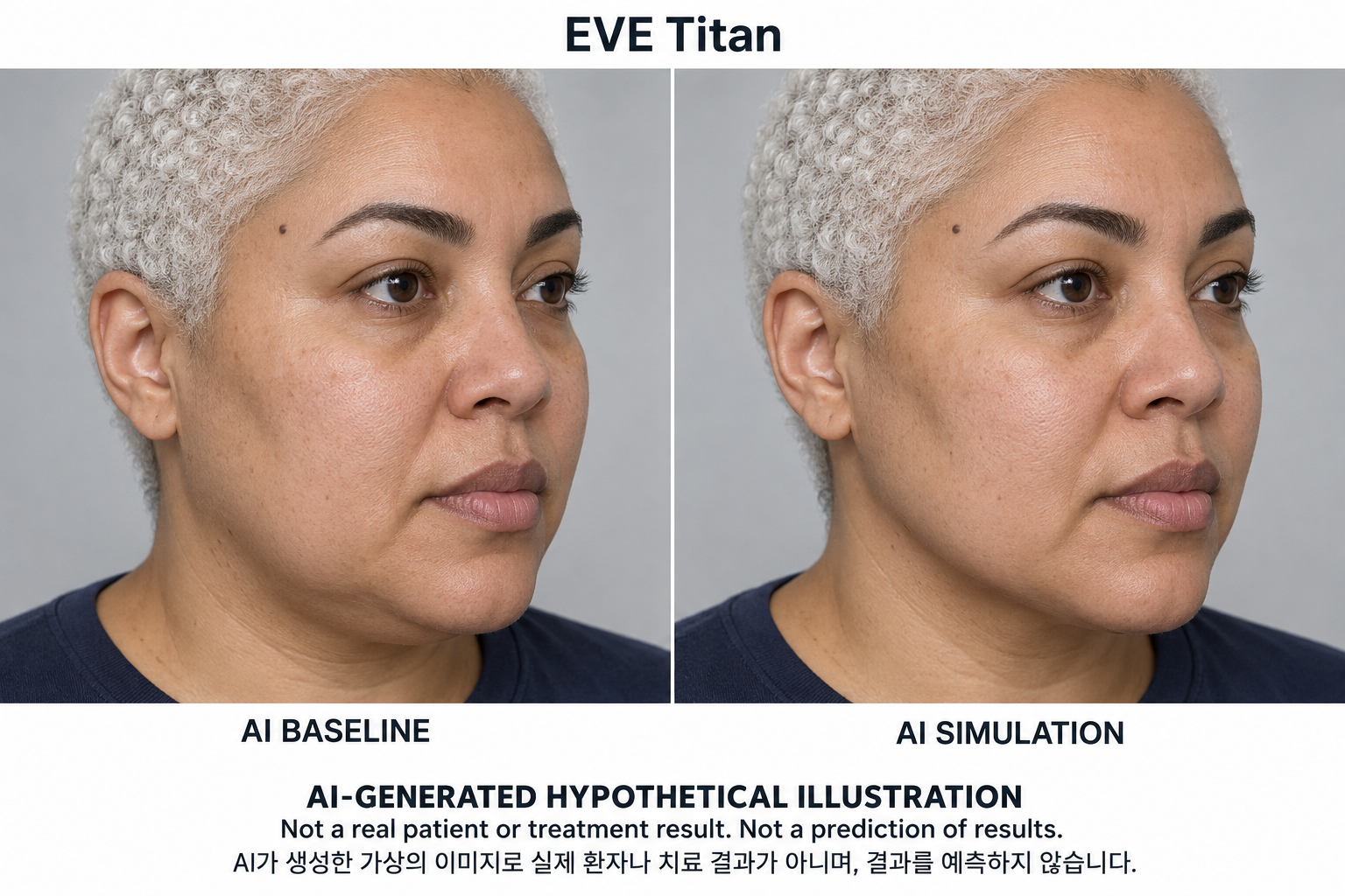 Fictional AI illustration; not an actual patient, result or prediction — EVE Titan