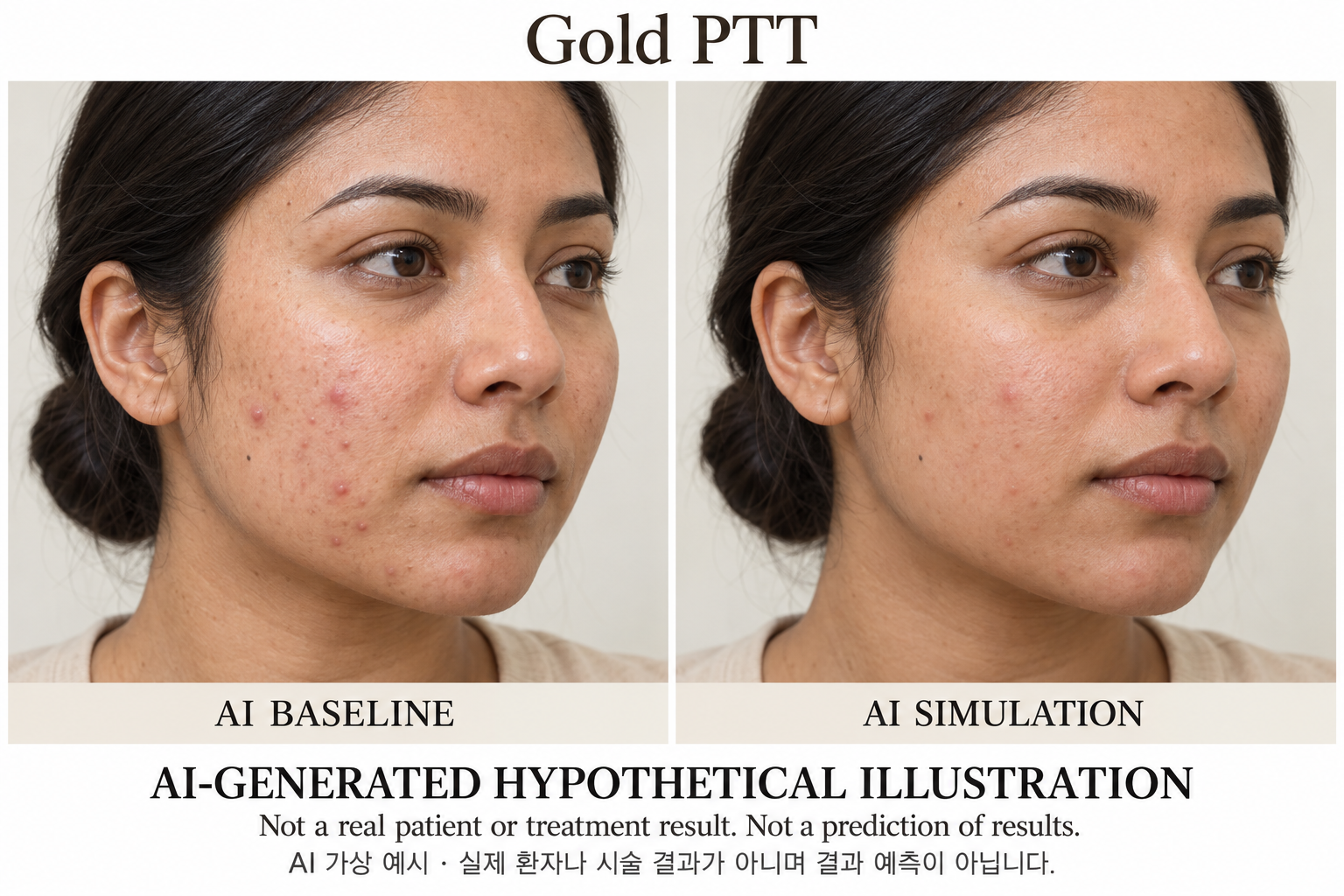 Fictional AI illustration; not an actual patient, result or prediction — Gold PTT