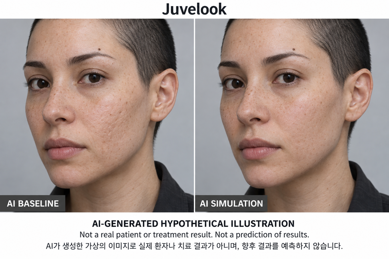 Fictional AI illustration; not an actual patient, result or prediction — Juvelook