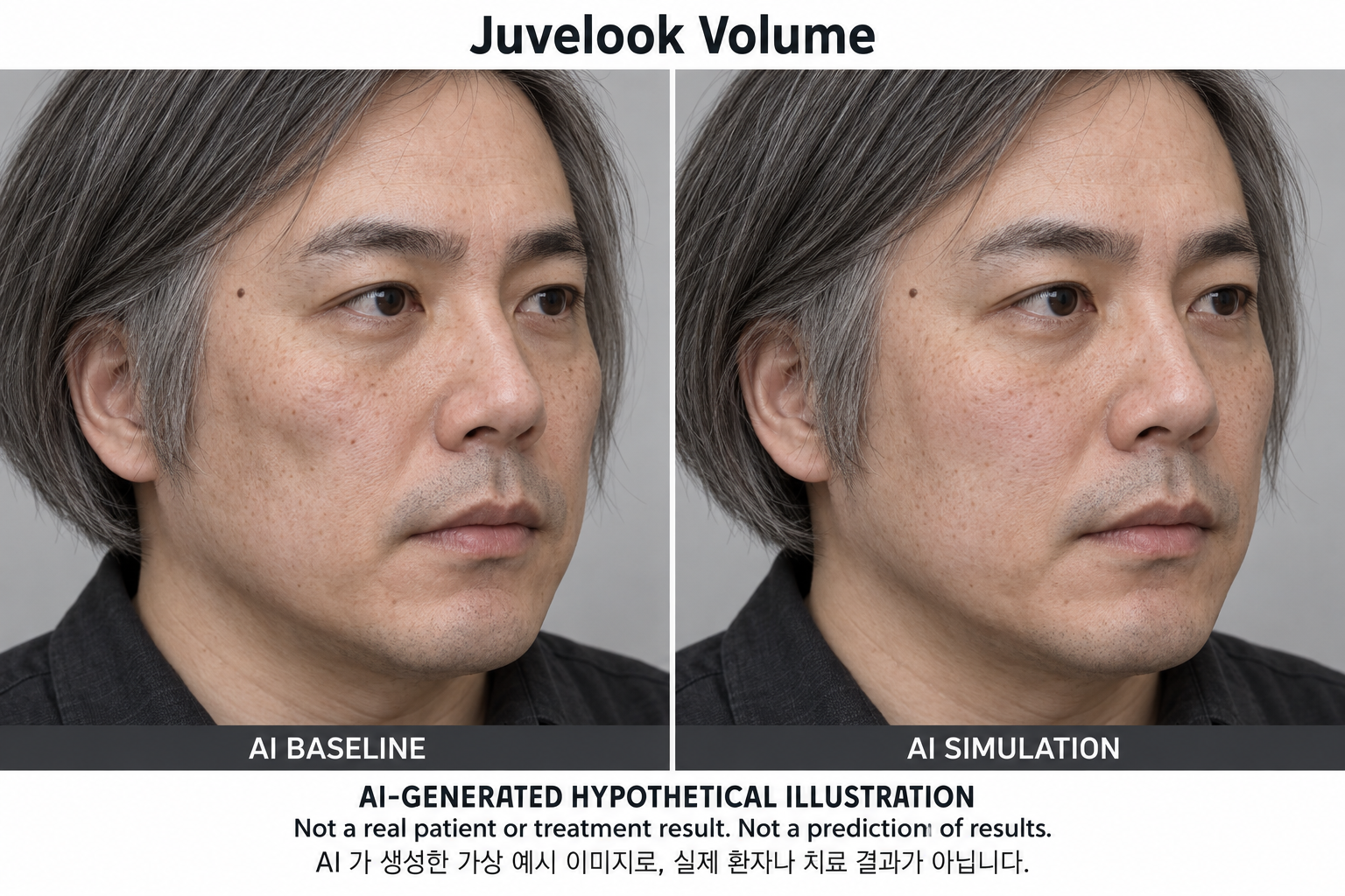 Fictional AI illustration; not an actual patient, result or prediction — Juvelook Volume