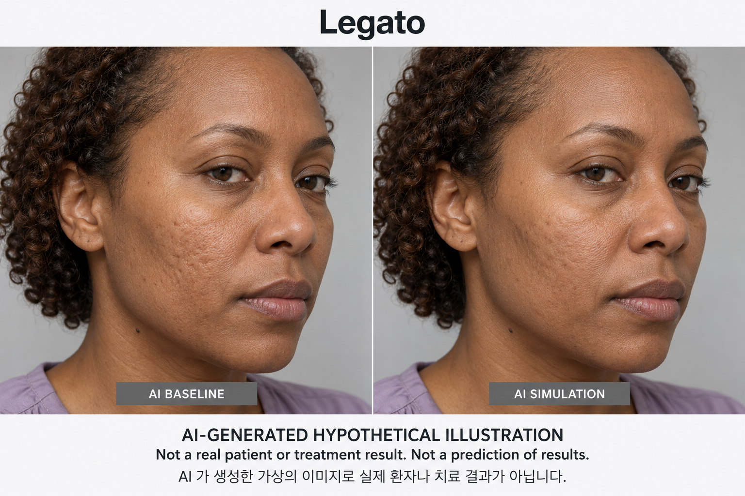 Fictional AI illustration; not an actual patient, result or prediction — Legato