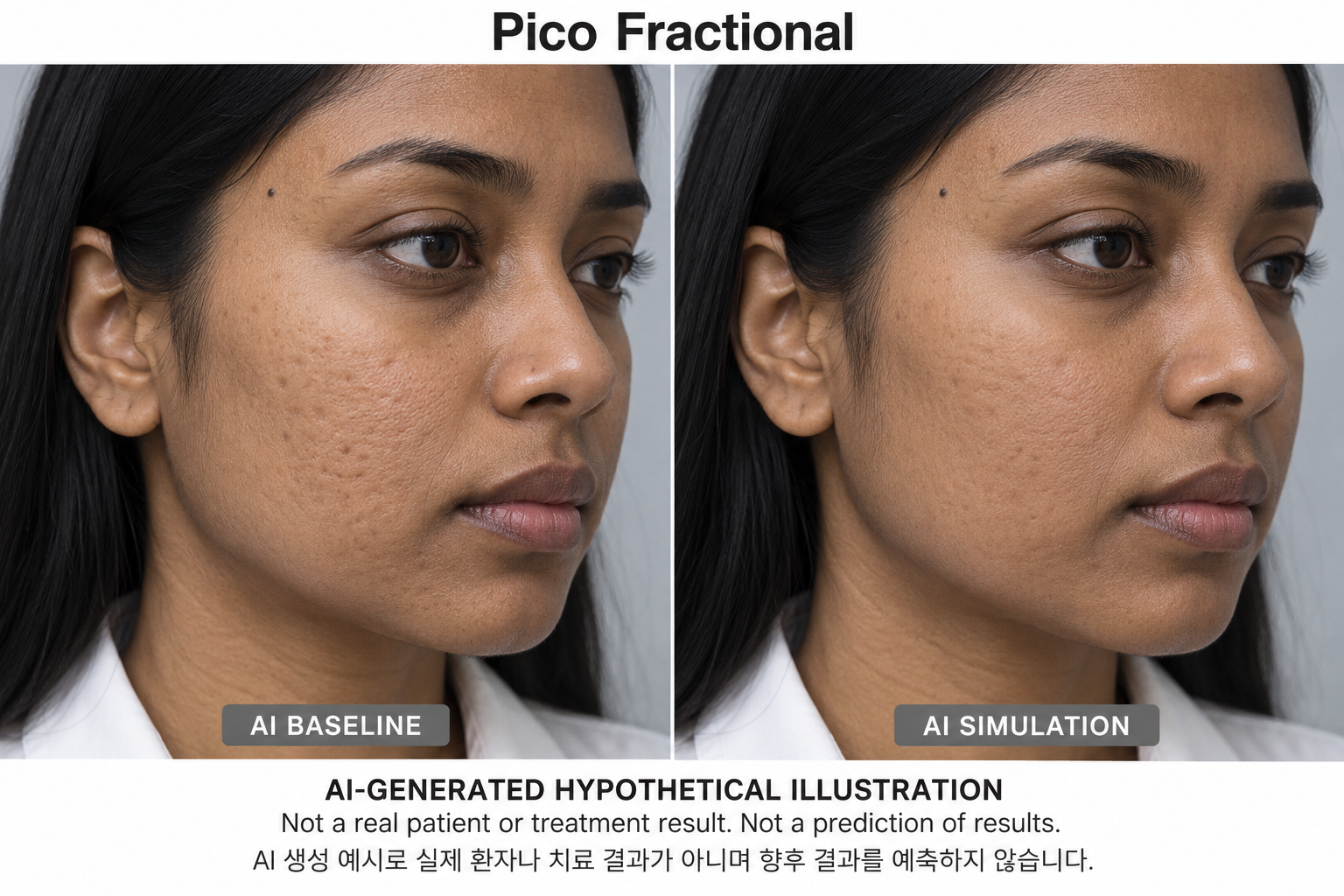Fictional AI illustration; not an actual patient, result or prediction — Pico Fractional