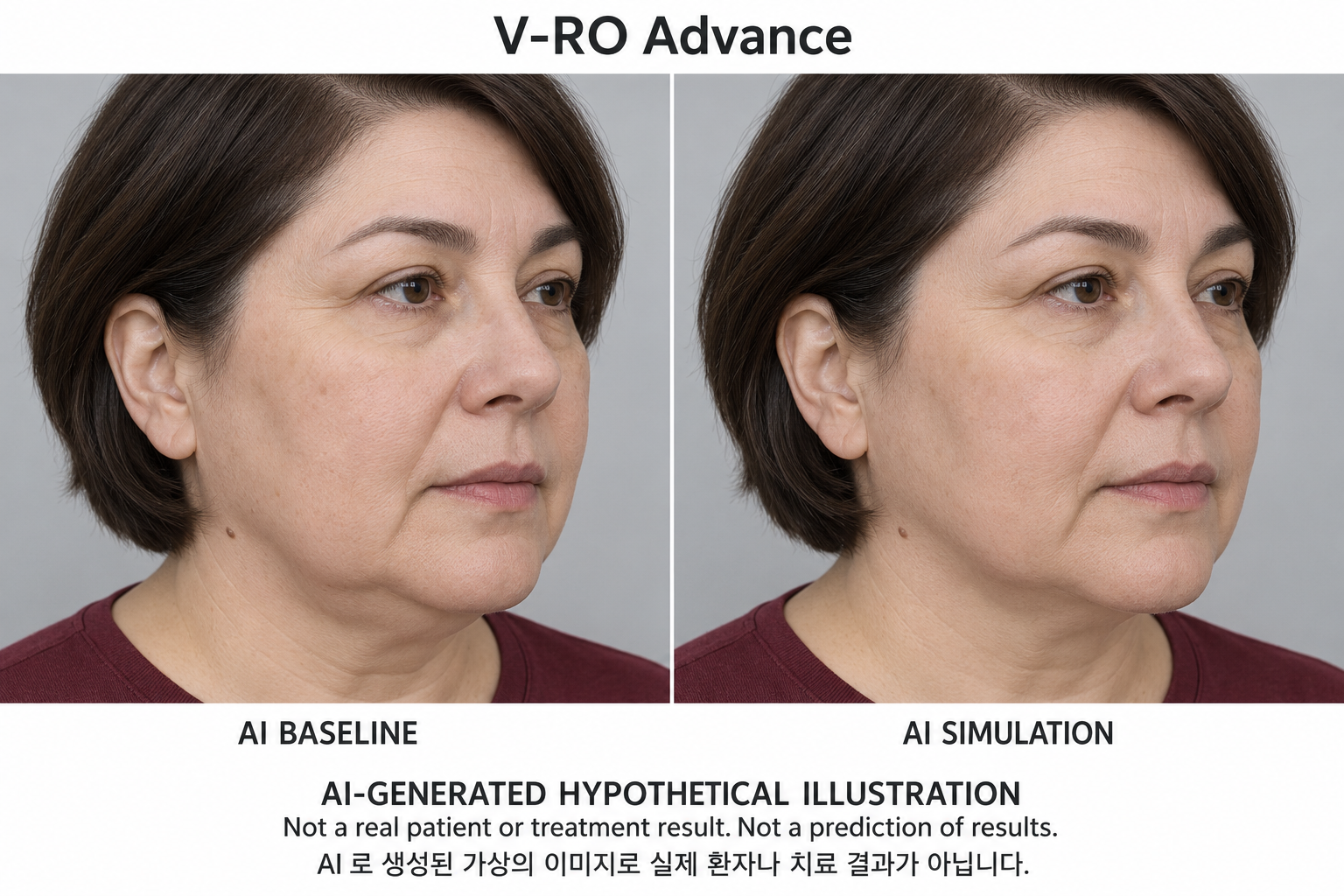 Fictional AI illustration; not an actual patient, result or prediction — V-RO Advance